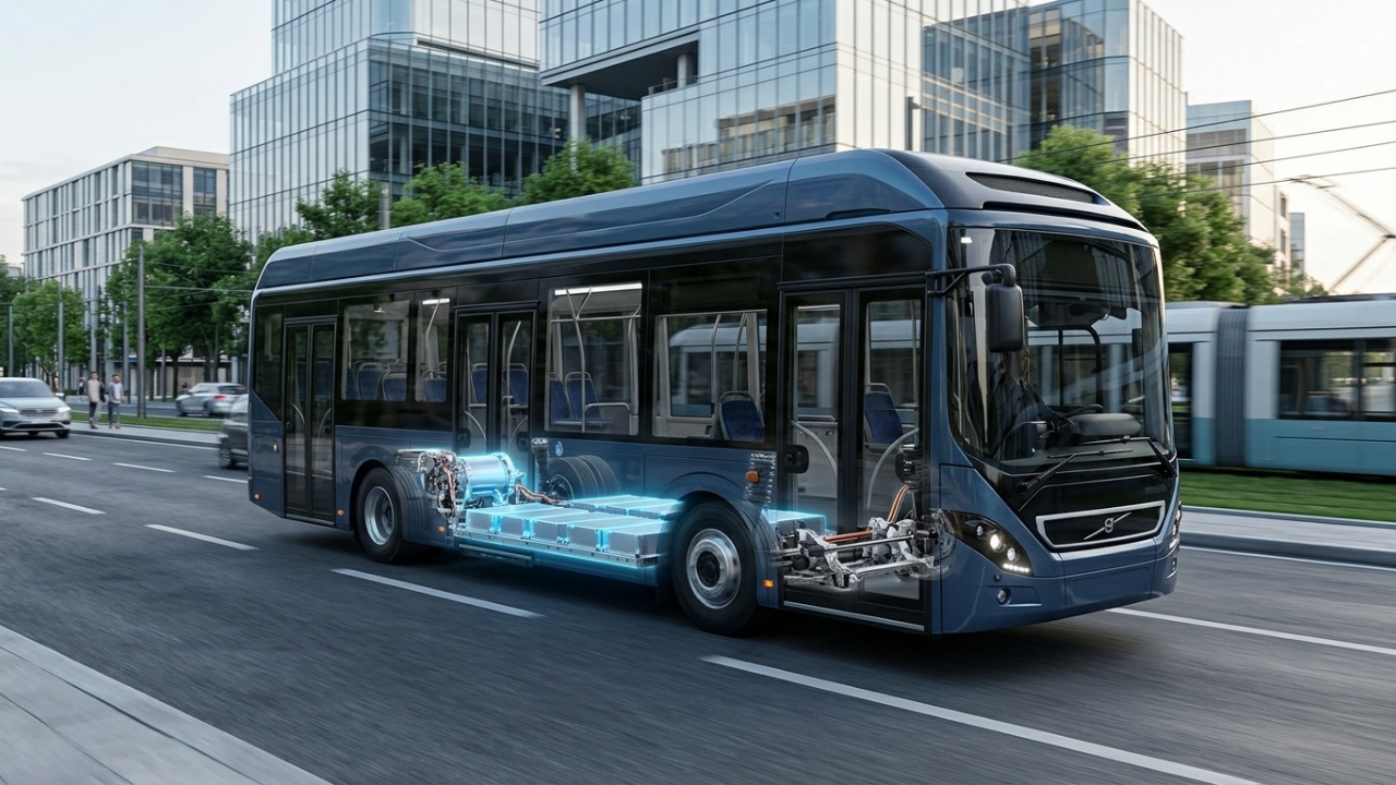 Utilizando baterias de 470 kWh para rodar um turno completo, o ônibus elétrico de piso baixo transporta 80 passageiros com silêncio total