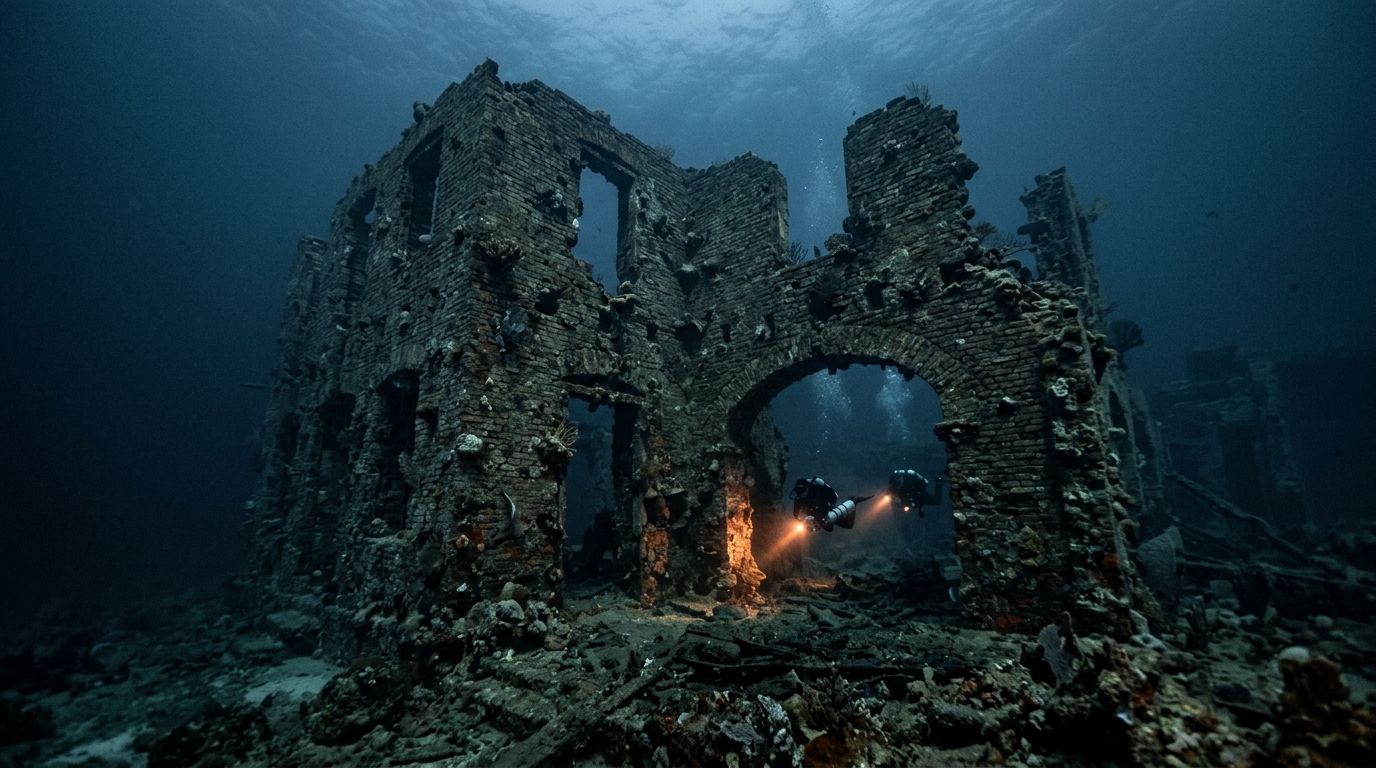 Engolida pelo mar do Caribe há mais de 300 anos, a capital dos piratas revela tabernas intactas e moedas de ouro a 12 metros de profundidade