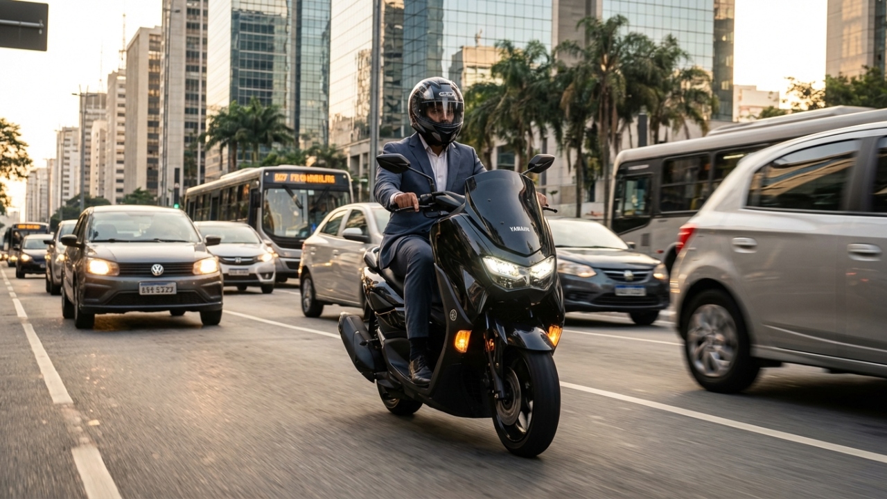 Scooter japonesa de 155 cilindradas garante 40 quilômetros por litro e abriga dois capacetes sob o banco no trânsito caótico das capitais brasileiras