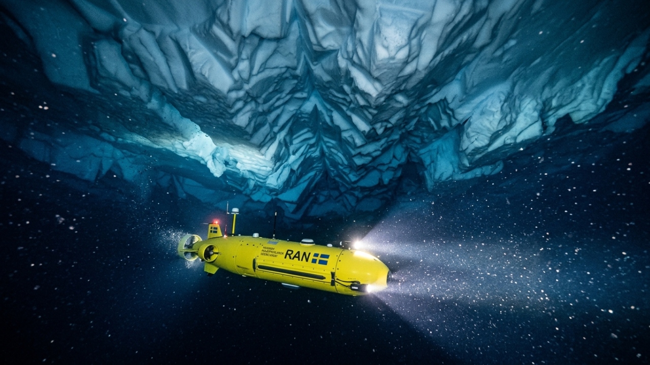 Submarino autônomo descobre estruturas misteriosas sob plataforma de gelo inexplorada na Antártida e desaparece sem deixar rastros