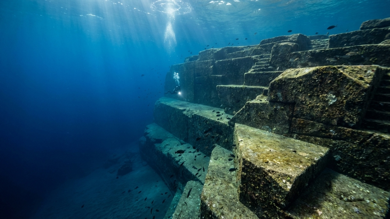 Submersa a 25 metros de profundidade no Japão, a colossal pirâmide de pedra com degraus perfeitos desafia geólogos que tentam provar a sua origem natural