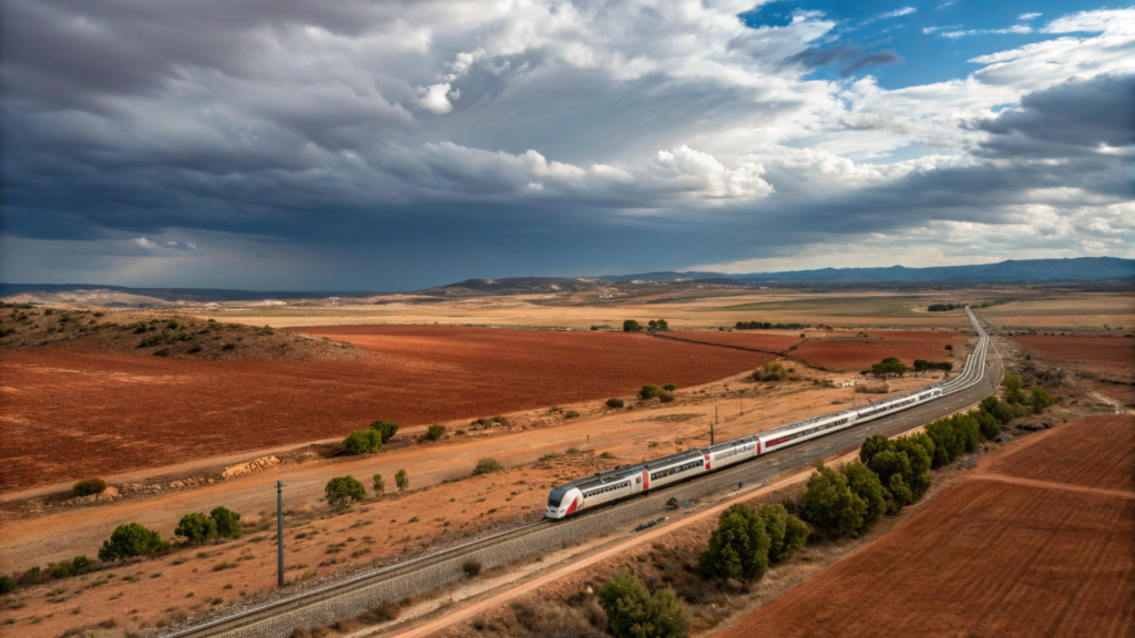 O trem regional que atravessa o único deserto da Europa tem janelas panorâmicas e custa muito menos do que alugar um carro na Espanha