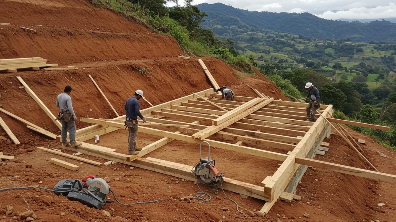 Casal constrói casa dos sonhos na montanha do zero
