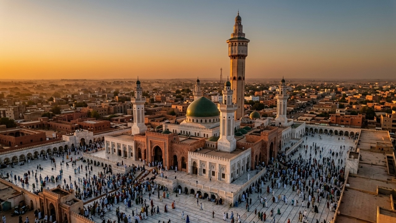O colossal complexo islâmico de 1963 com minarete de 87 metros de altura que se consagrou como a obra sagrada mais importante de todo o Senegal