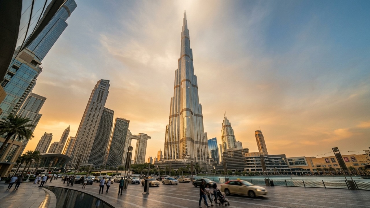 Com 828 metros de altura o Burj Khalifa transformou concreto, aço e vidro em uma cidade vertical que parece desafiar o deserto
