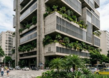 Exibindo arquitetura modernista de 1974 e mais de 100 mil m² de área, o imponente edifício em formato retangular define o horizonte do centro do Rio