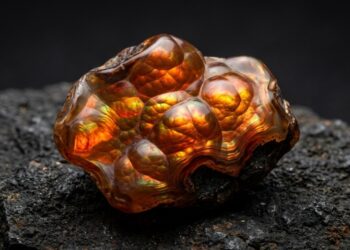 Esqueça a opala comum, pois esta calcedônia exibe cores geradas por camadas de limonita e possui dureza de até 7 na escala mineral