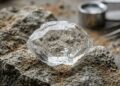 Esqueça o diamante tradicional, pois este cristal de quartzo de 500 milhões de anos exibe formação natural com duas pontas de brilho intenso