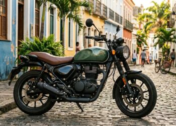 A Royal Enfield de 350 cc transforma deslocamento urbano em experiência de estilo com visual clássico e motor simples