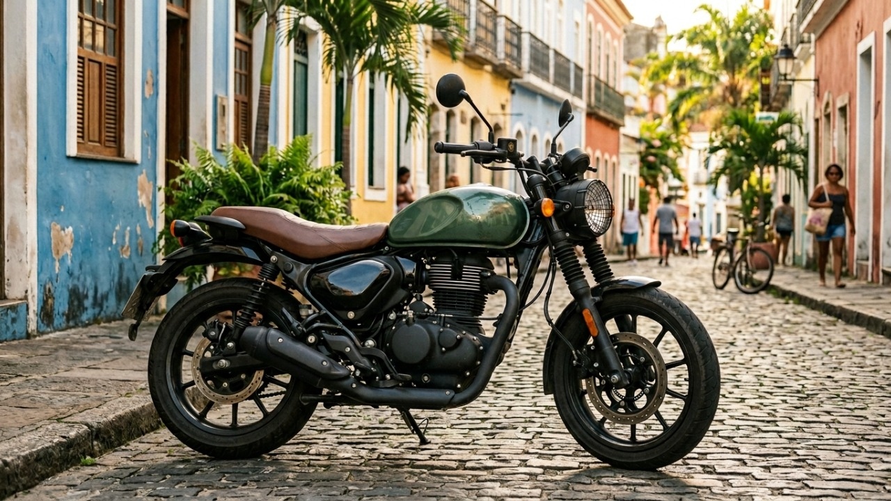A Royal Enfield de 350 cc transforma deslocamento urbano em experiência de estilo com visual clássico e motor simples