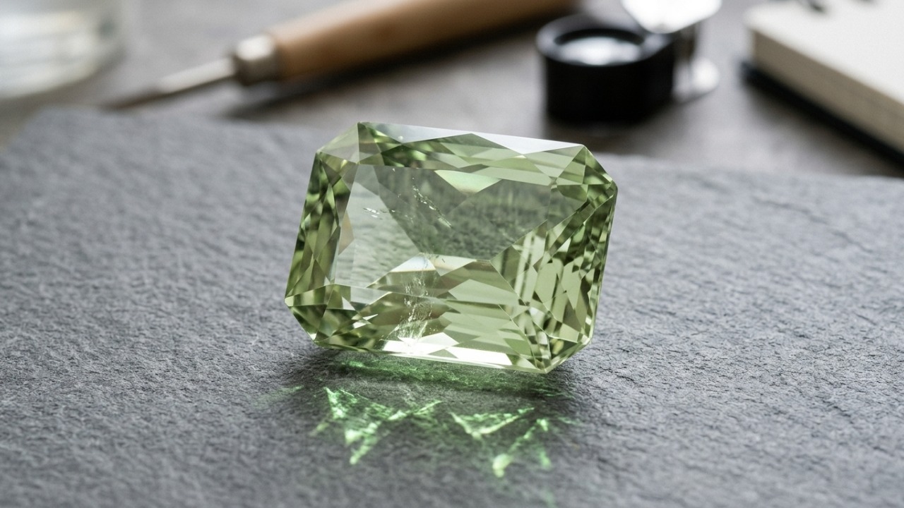 Esqueça a esmeralda e a turmalina verde, pois este quartzo de dureza 7 obtido pelo aquecimento a 500°C exibe um tom esverdeado exclusivo