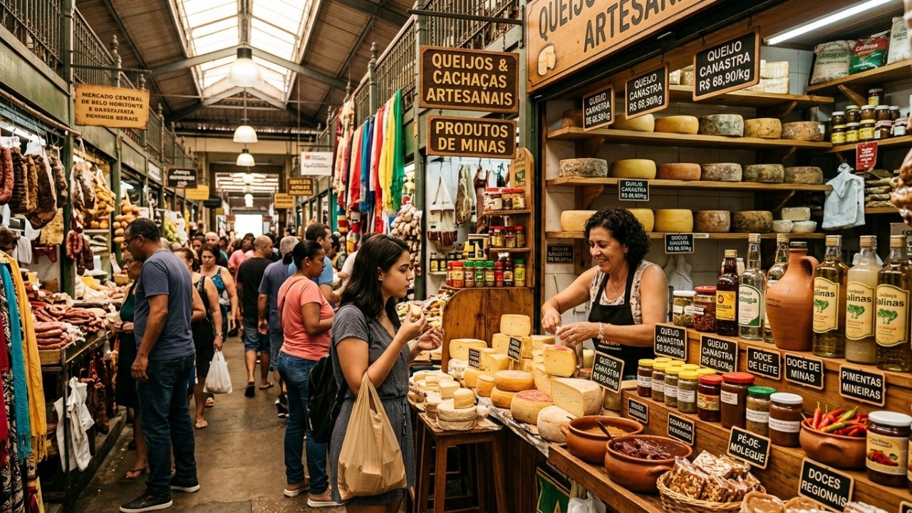 O tradicional galpão de 1929 que abriga mais de 400 lojas de produtos típicos e tornou-se a maior referência da gastronomia mineira em BH