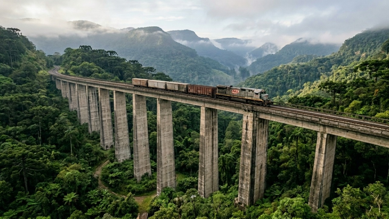 O monumental viaduto ferroviário com 143 metros de altura e 509 metros de extensão que se consagrou como o mais alto das Américas