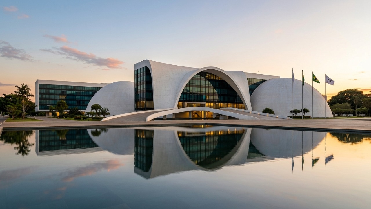 Projetado com 115.000 m² de área pelo mestre Oscar Niemeyer, o edifício de 2011 destaca-se como a sede da justiça eleitoral e um marco de Brasília