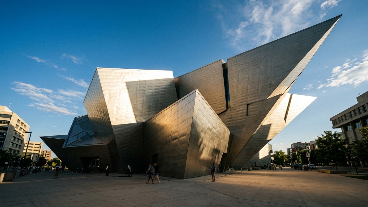 O futurista edifício de titânio de 13.560 m² e formas pontiagudas de 2006 que abriga um dos acervos de arte mais arrojados das Américas