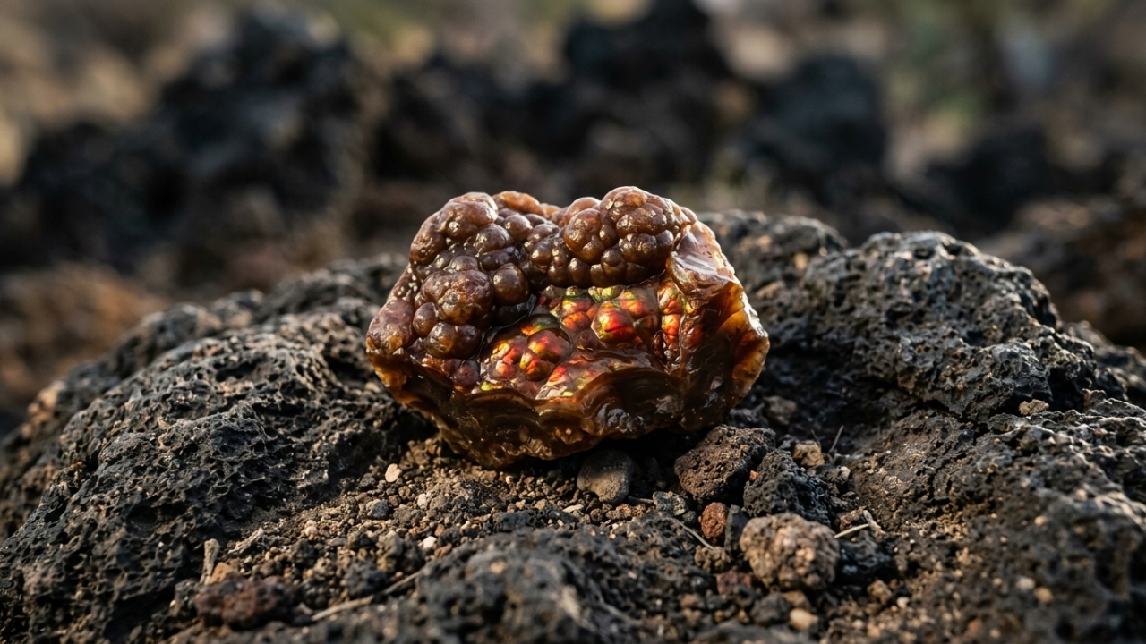 Esqueça os rubis, pois esta pedra vulcânica exibe um jogo de cores flamejante, sendo um fenômeno geológico raro do México