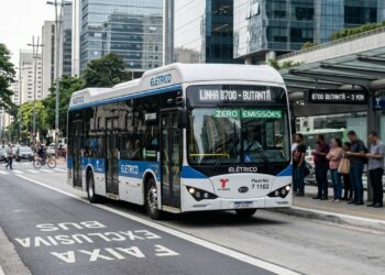 O ônibus elétrico de 12 metros que pode rodar até 250 km por carga e levar cerca de 80 passageiros sem fumaça local