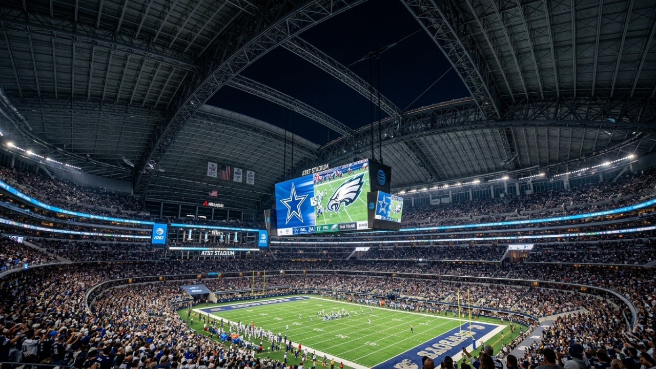 Com 80.000 assentos e engenharia monumental, esta arena de Arlington virou o templo mais luxuoso do futebol americano