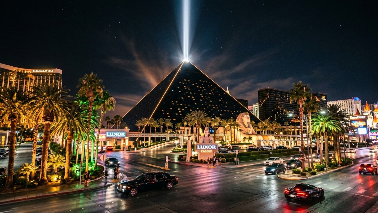 Com suítes penthouse que superam US$ 3 mil por noite, a pirâmide de vidro em Las Vegas abriga 4.407 quartos e um cassino gigante