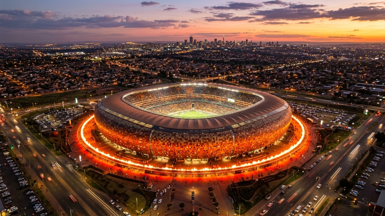 A arena sul-africana inspirada em panelas locais possui 94.736 assentos, sendo o maior palco esportivo do continente
