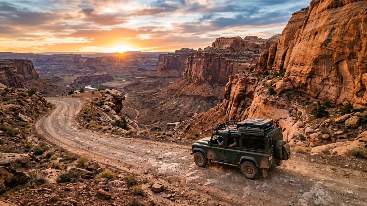 Com seus 100 km de terra batida através do deserto de Utah, o caminho histórico segue as pegadas dos pioneiros que esculpiram a fenda na rocha