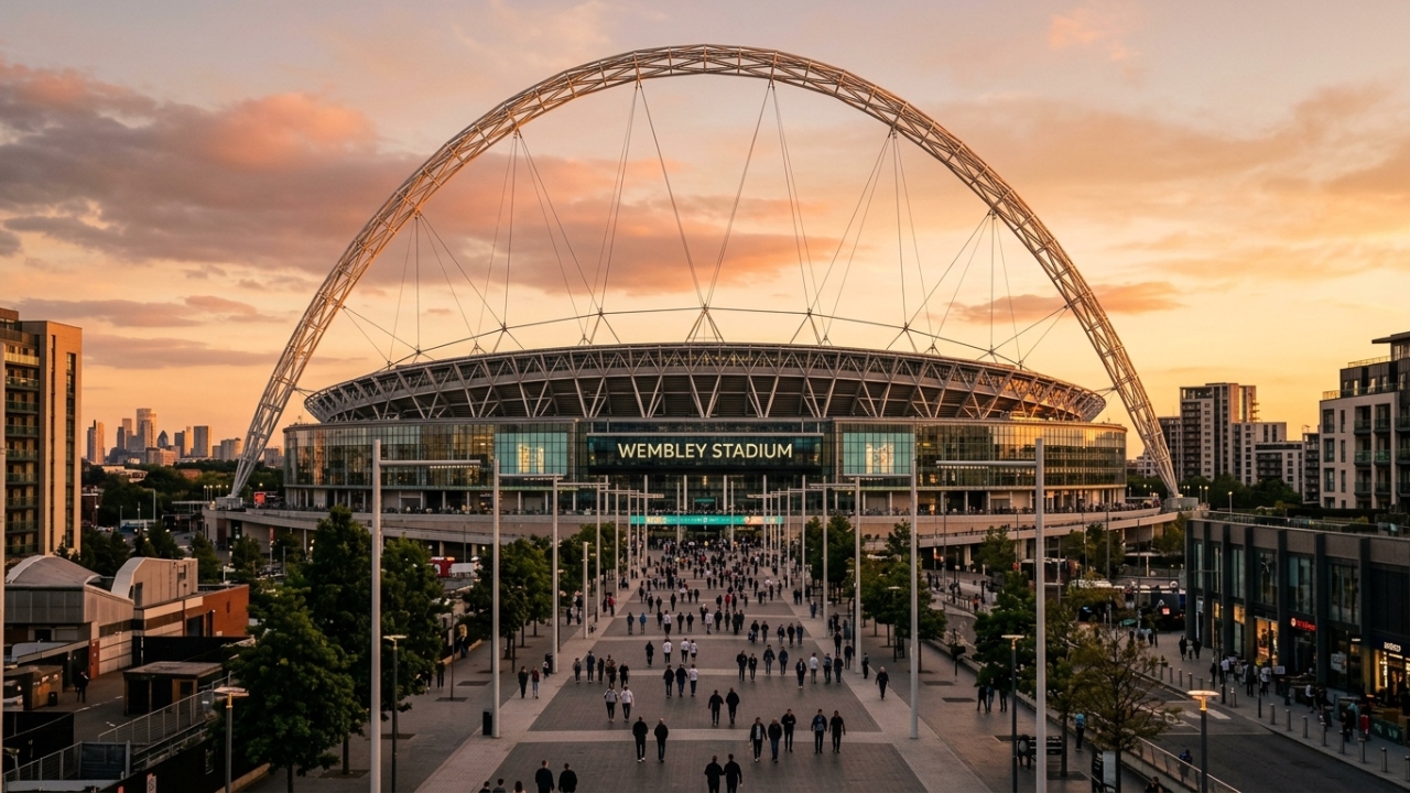 Com 90 mil lugares e um arco de 134 metros, o estádio londrino surge como o maior estádio do Reino Unido e um marco da engenharia moderna