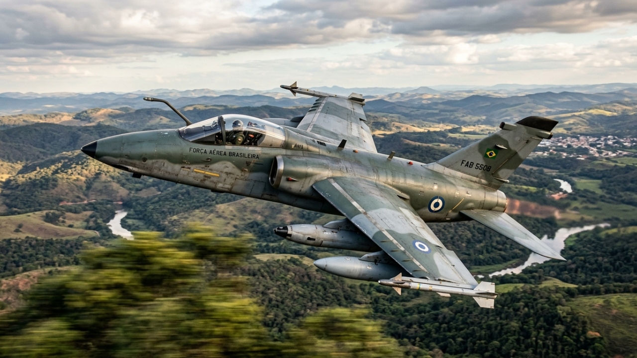 Com 1.050 km/h de velocidade máxima e 3.300 km de alcance, o caça A-1 AMX surge como o maior marco de ataque tático da engenharia brasileira