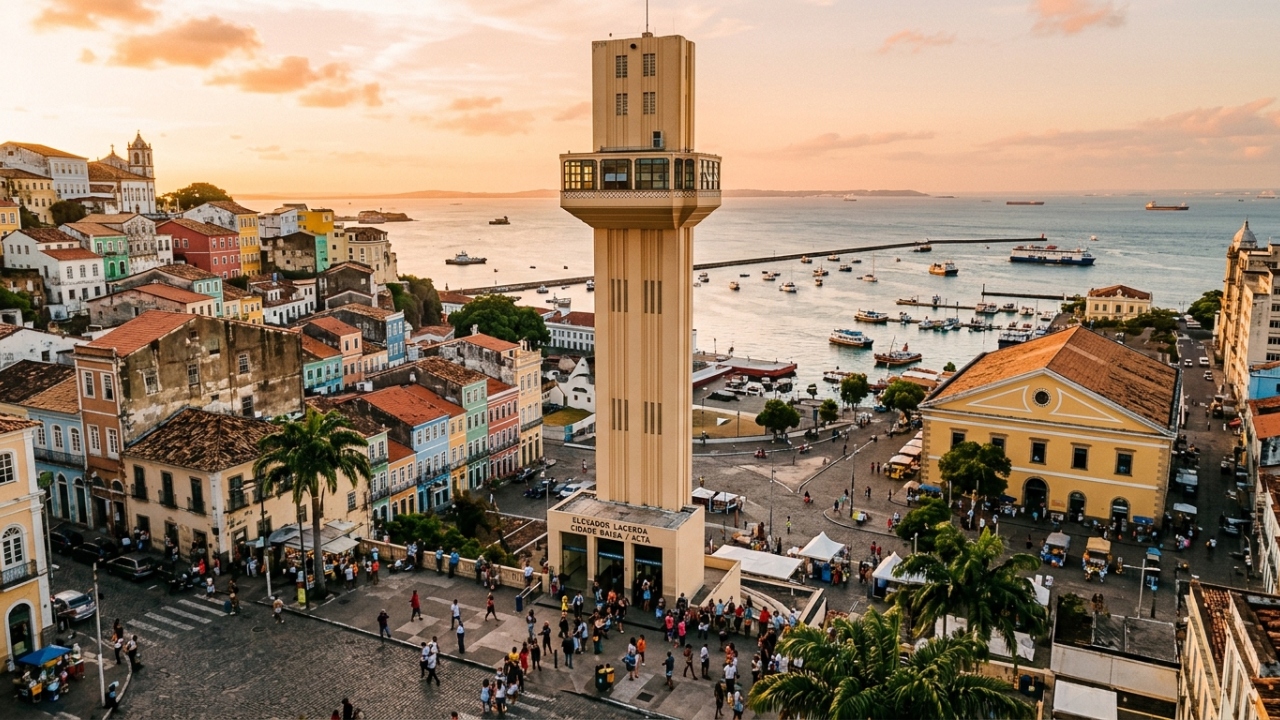 Com 72 metros de altura e inaugurado em 1873, o Elevador Lacerda virou o primeiro elevador urbano do mundo e um marco histórico de Salvador