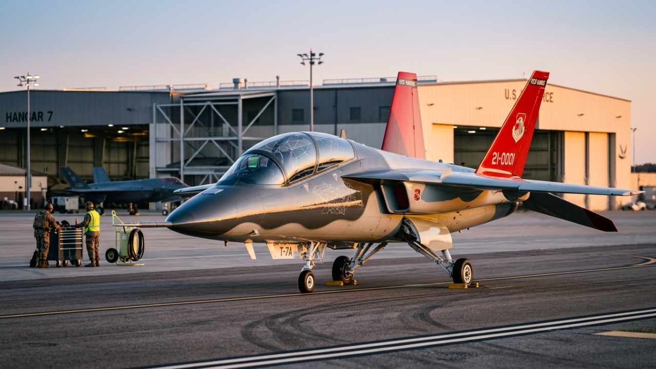 Desenvolvido via engenharia digital e com cockpit de última geração, este jato treina pilotos de elite para caças de quinta geração