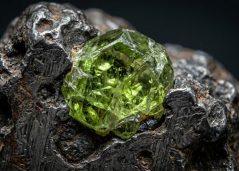 Esqueça a esmeralda, pois este mineral verde compõe a maior parte do manto terrestre e brilha em cristais dentro de meteoritos espaciais