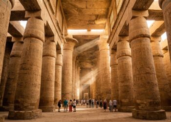Templo egípcio com 134 colunas gigantes e eixo solar calculado há mais de 3 mil anos revela como arquitetura e astronomia caminhavam juntas no Nilo