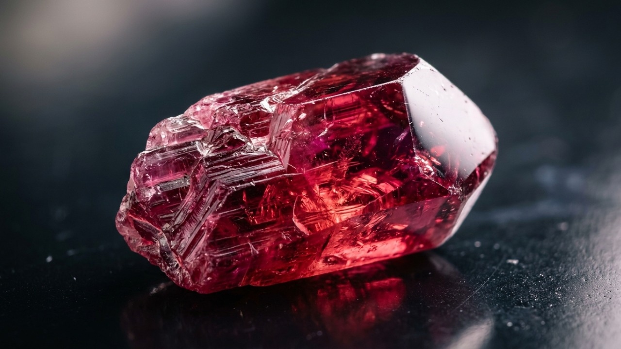 Esqueça o rubi, pois esta turmalina de brilho vítreo possui um índice de refração de 1,62 e exibe um rosa-choque gerado pelo manganês