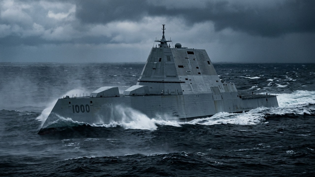 Com 15.000 toneladas e design que reduz a assinatura de radar, este navio furtivo aparece como um barco de pesca no radar