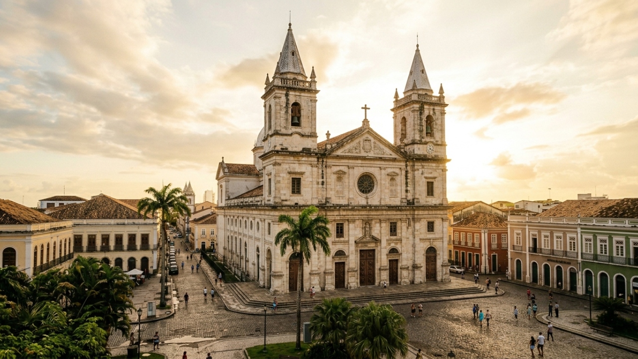 Com 30 metros de altura e fachada neoclássica de 1771, a catedral em Belém virou o maior marco religioso da capital