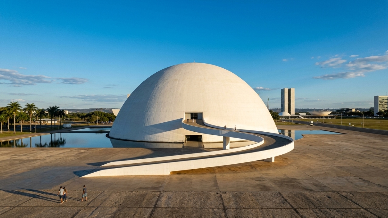 Com 14 mil m² e cúpula monumental, o museu em Brasília virou o maior centro de exposições da capital e um recorde da arquitetura