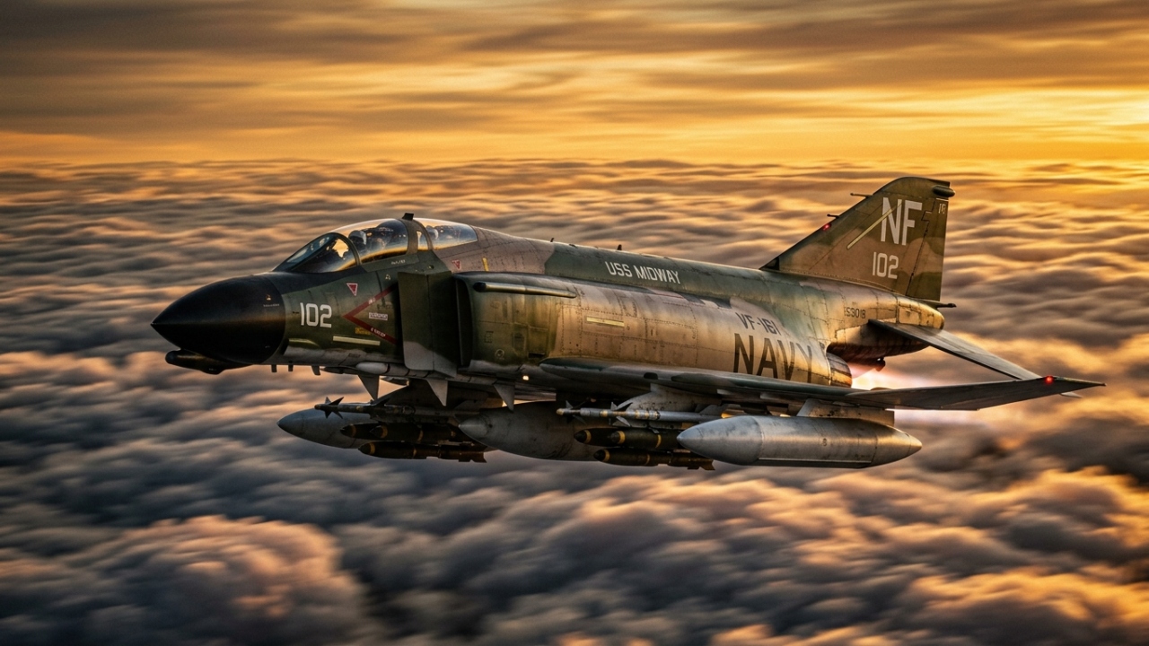 Com capacidade para 8 toneladas de armamento e atingindo Mach 2.2, este lendário caça americano foi o principal vetor multifunção de sua era
