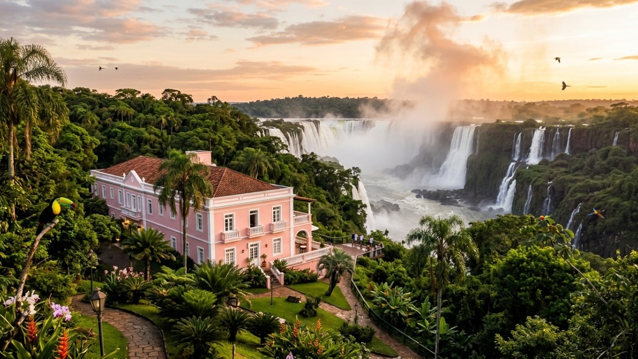 Pagando R$ 6 mil a diária, os hóspedes deste hotel dentro do Parque Nacional visitam as cataratas antes de qualquer outro turista