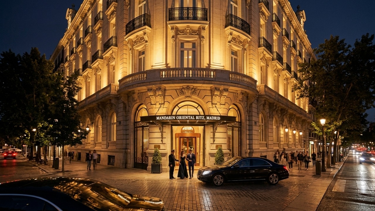 O suntuoso palácio Belle Époque de 1910 com 153 quartos que foi inaugurado pelo rei Afonso XIII e brilha como o coração de Madri