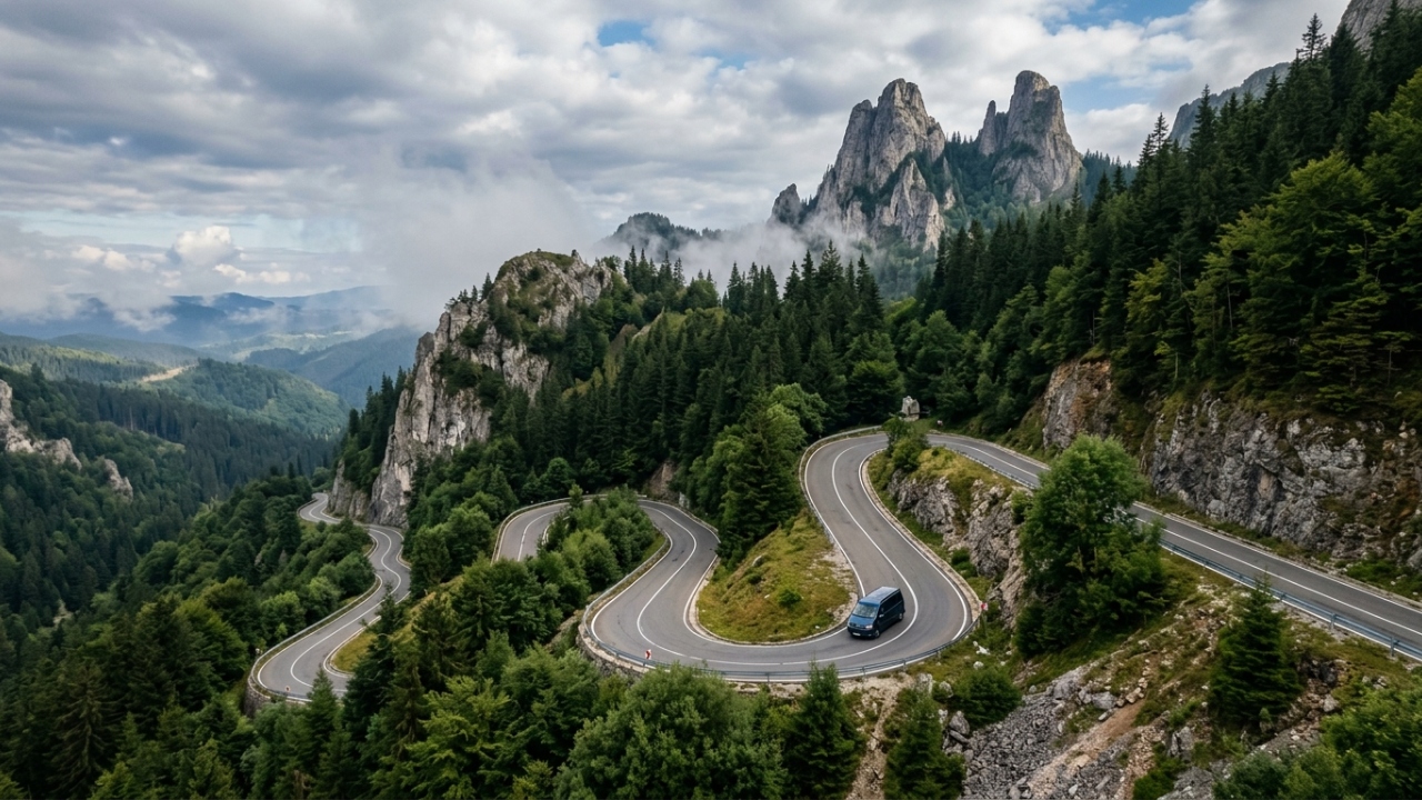 Com 28 km de curvas fechadas e subida a 1.400 metros de altitude, a Transrarau virou o trajeto mais cênico dos Cárpatos