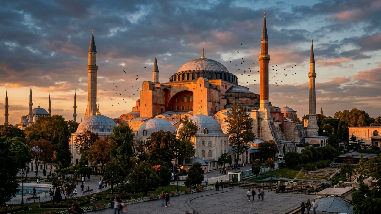 Com sua cúpula monumental de 31 metros e 1.500 anos de história, a estrutura virou o maior símbolo da transição entre impérios em Istambul
