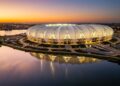 Com 46.000 assentos e 36 pétalas gigantes na cobertura, o estádio sul-africano surge como uma obra de engenharia recorde
