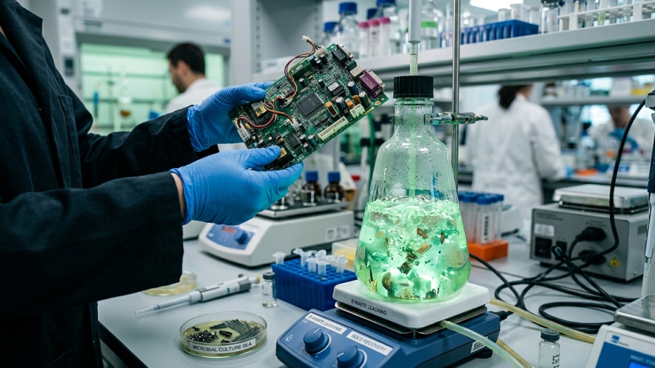 Cientistas reprogramaram bactérias para filtrar metais preciosos do lixo eletrônico e o resultado chocou todo mundo