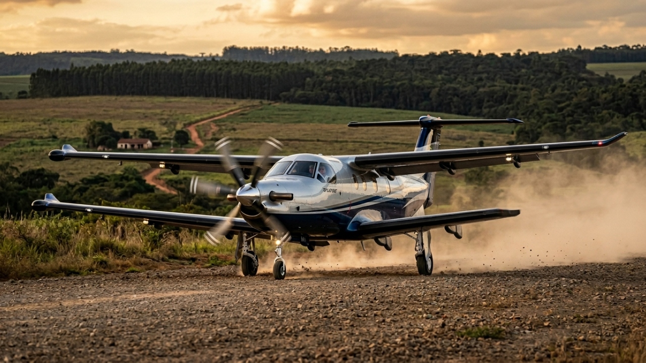 Graças à sua versatilidade em pistas curtas, o Pilatus PC-12 com dez assentos tornou-se referência em segurança e eficiência na aviação executiva