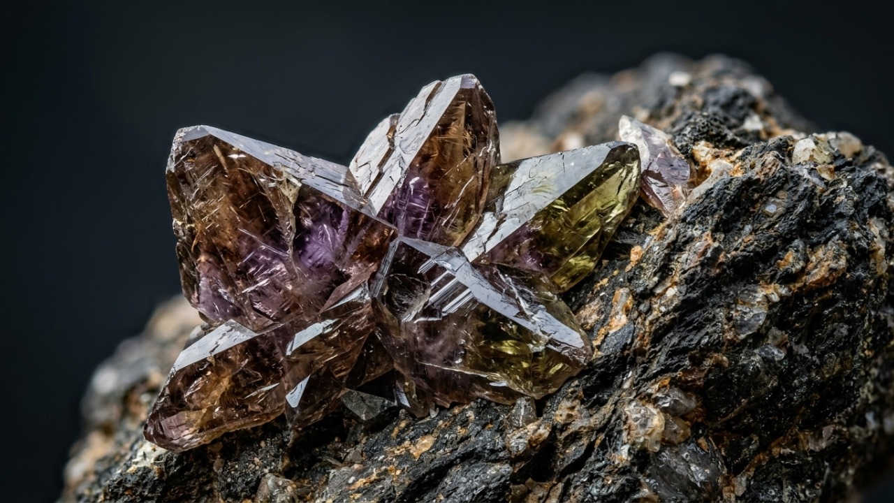 Esqueça o quartzo fumê, pois este silicato de alta dureza exibe cristais em forma de cunha que mudam de cor conforme o ângulo da luz