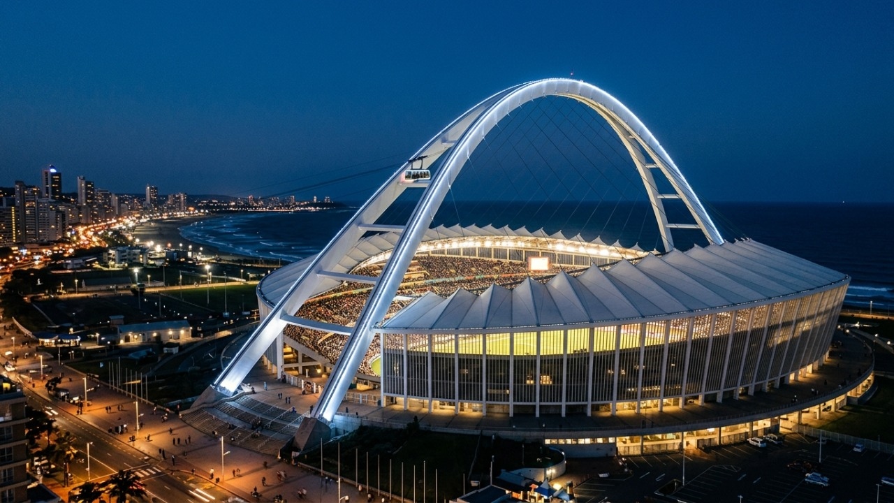 Com um arco colossal de 106 metros de altura, o estádio sul-africano para 54.000 pessoas é um recorde da engenharia moderna