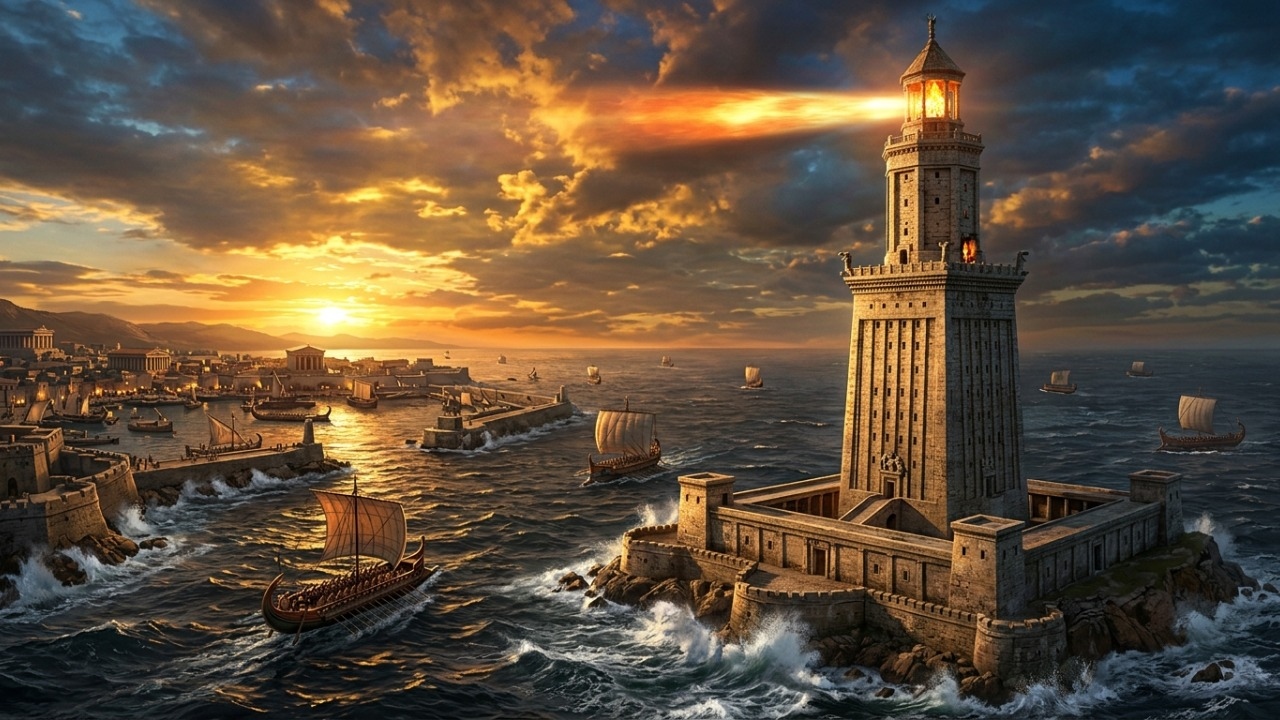 O farol colossal de Alexandria que guiou navios por séculos e desapareceu no mar após terremotos devastadores