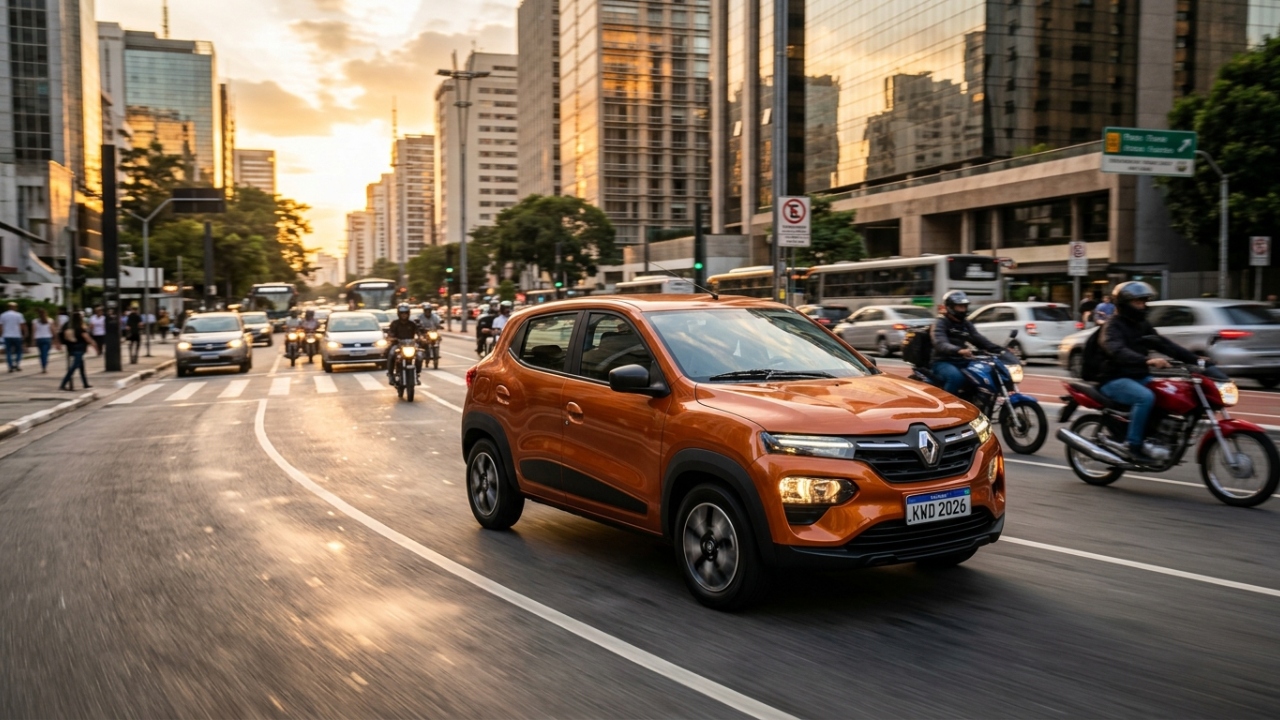 Consumo de 22 km/l, direção elétrica e ar-condicionado de série por menos de R$ 35 mil e o popular que prova que econômico e bem equipado podem dividir o mesmo painel