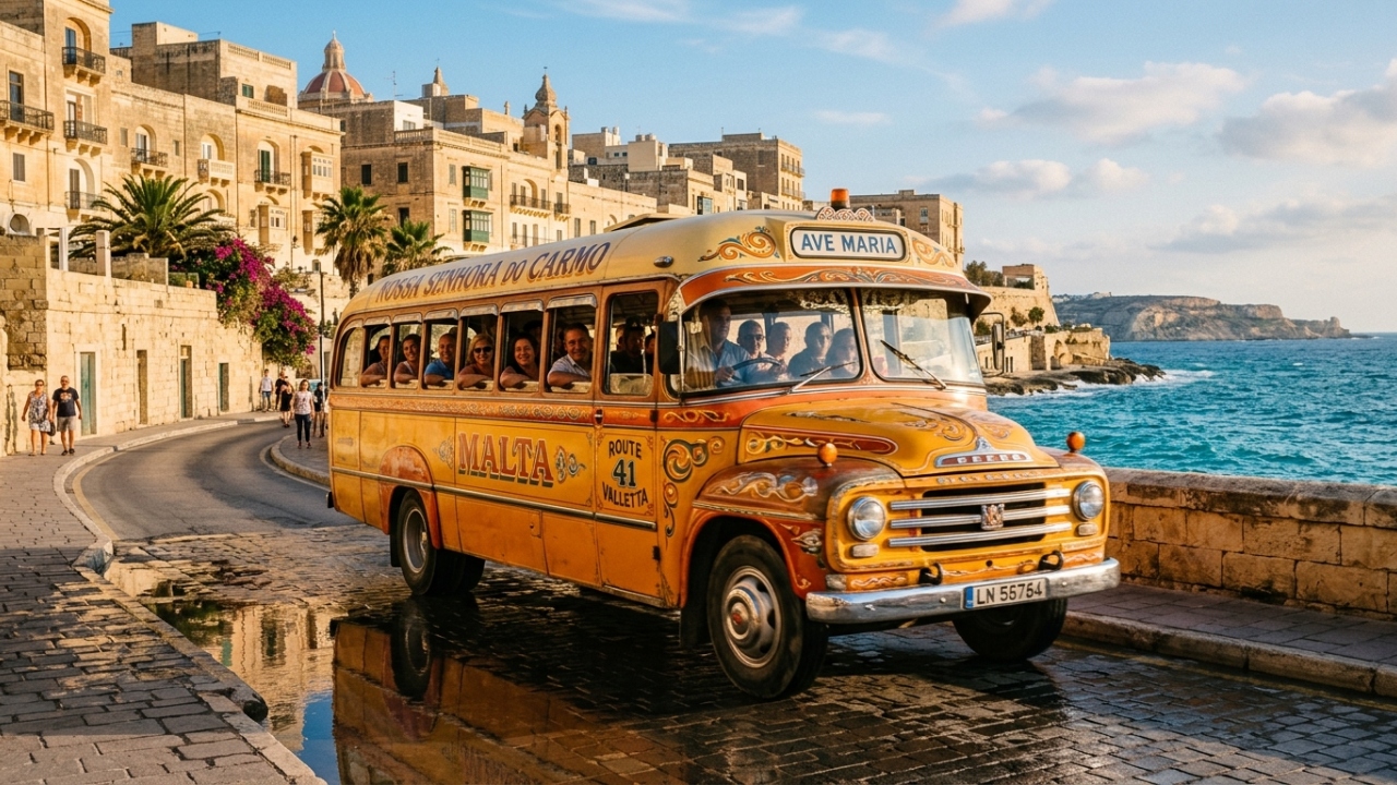 Os ônibus clássicos de Malta, com carrocerias artesanais iniciadas nos anos 1950, tornaram-se o maior ícone cultural do transporte na ilha