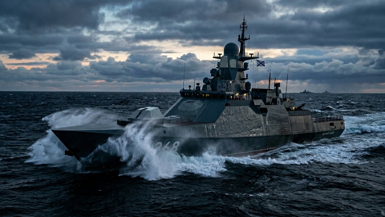 O inovador navio de patrulha russo do Projeto 22160 desloca 1300 toneladas e utiliza um design modular furtivo para ocultar lançadores de mísseis de cruzeiro durante missões de até 6000 milhas náuticas em mar aberto