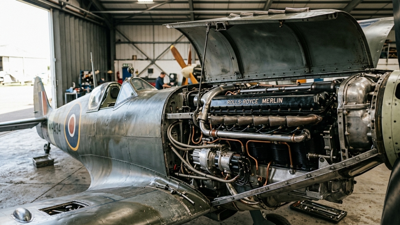 O motor Rolls-Royce Merlin V12 do Spitfire ultrapassava 600 km/h e deixava os pilotos alemães sem chance de escapar em curva fechada